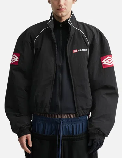 Protocol Index Exaggerated Shoulder Track Jacket In Black