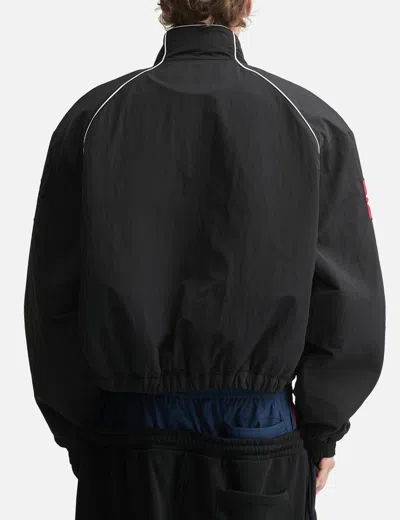 Protocol Index Exaggerated Shoulder Track Jacket In Black
