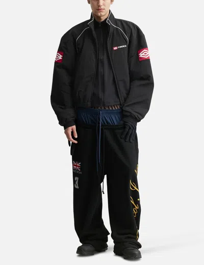 Protocol Index Exaggerated Shoulder Track Jacket In Black