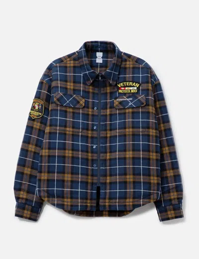 Protocol Index Fur Flannel Shirts Jacket In Multi