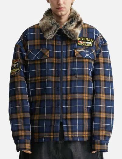 Protocol Index Fur Flannel Shirts Jacket In Multi