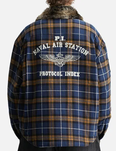 Protocol Index Fur Flannel Shirts Jacket In Multi