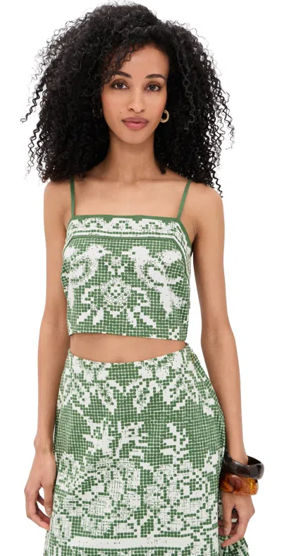 Cleobella Juniper Cropped Top In Verdant Flight In Green