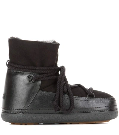 Shop Inuikii Classic Low Fur-lined Leather Boots In Llack