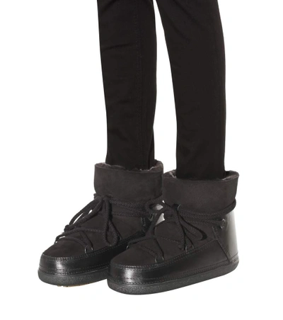Shop Inuikii Classic Low Fur-lined Leather Boots In Llack