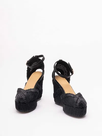 Castaã±er Charmie Ankle-strap Platform Espadrilles In Black
