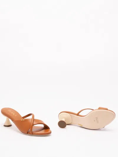 Rodo Sandals With Wicker Heel In Brown