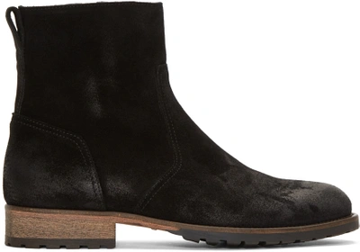 Belstaff Attwell Burnished-suede Boots In Dark Grey