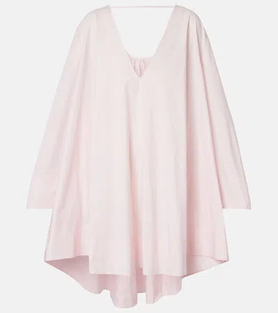 Jacquemus Paysan Oversized Cotton-blend Mini Dress In Pink