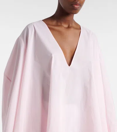 Jacquemus Paysan Oversized Cotton-blend Mini Dress In Pink