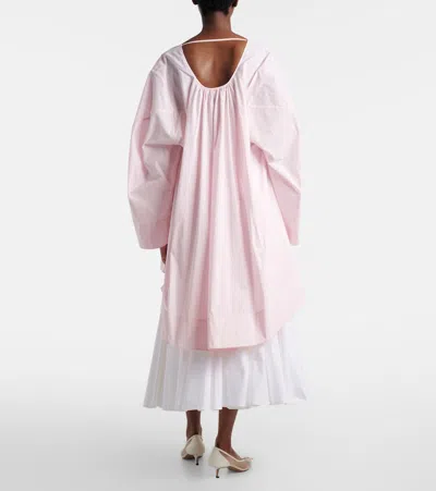 Jacquemus Paysan Oversized Cotton-blend Mini Dress In Pink