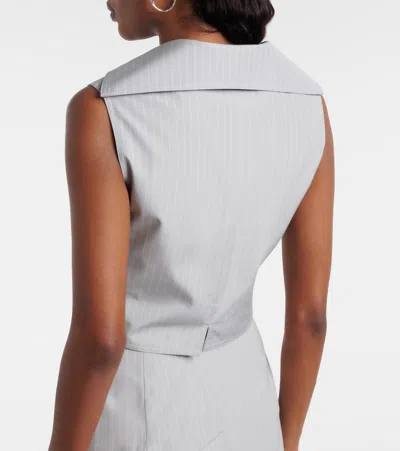 Vivienne Westwood Meryl Waistcoat Pinstripe Shirting Grey 46 Women In White