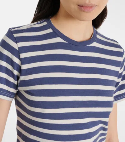 Nili Lotan Lana Striped Cotton Jersey T-shirt In Blue