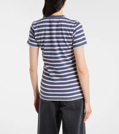 Nili Lotan Lana Striped Cotton Jersey T-shirt In Blue