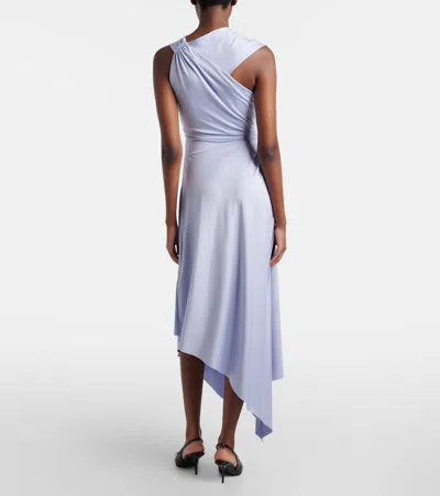 Victoria Beckham Sleeveless Twisted Asymmetric Midi Dress In Blue