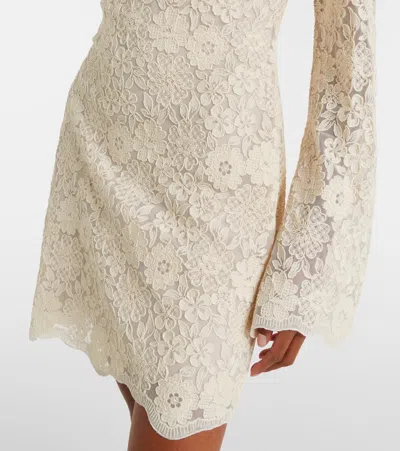 Veronica Beard Teresia Floral Lace A-line Minidress In Neutral