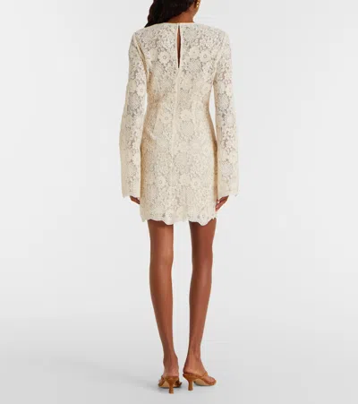 Veronica Beard Teresia Floral Lace A-line Minidress In Neutral