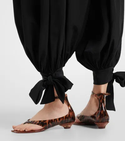 Chloé Jelly Flip-flop Sandals Tropical Print Shell Heel In Brown