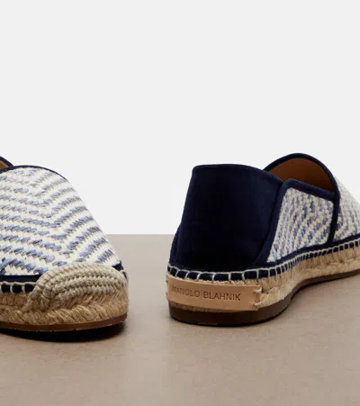 Manolo Blahnik Espadra Raffia-effect Espadrilles In Black