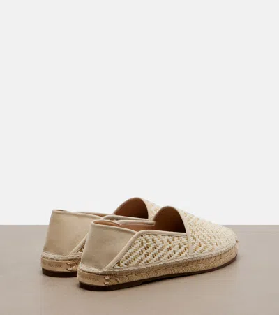 Manolo Blahnik Espadra Raffia-effect Espadrilles In Neutral