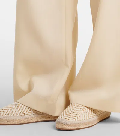 Manolo Blahnik Espadra Raffia-effect Espadrilles In Neutral