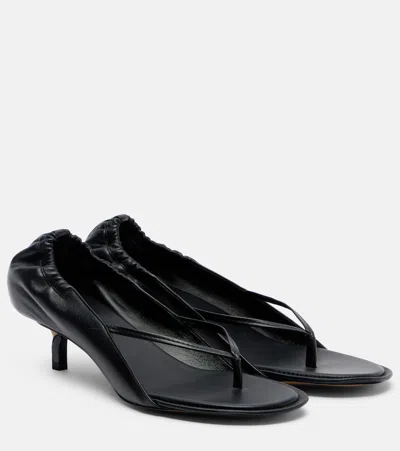 Jacquemus Nu Pieds B Open Toe Kitten Heel Sandals In Black