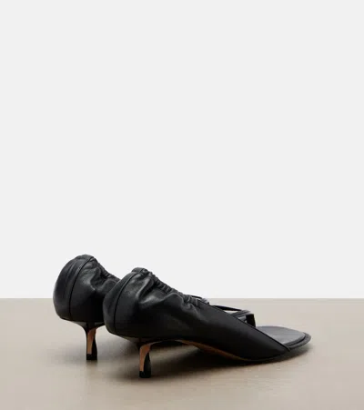 Jacquemus Nu Pieds B Open Toe Kitten Heel Sandals In Black