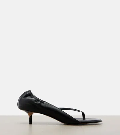 Jacquemus Nu Pieds B Open Toe Kitten Heel Sandals In Black
