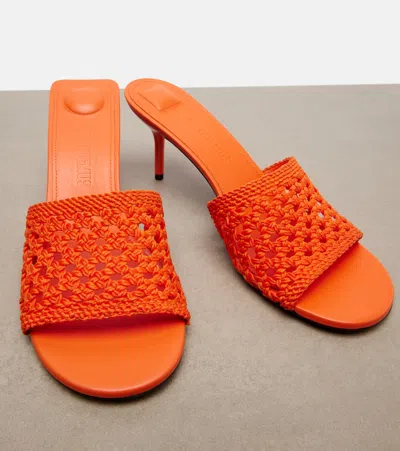 Jacquemus Les Mules Cubisto Sandals Open Toe Stiletto In Orange