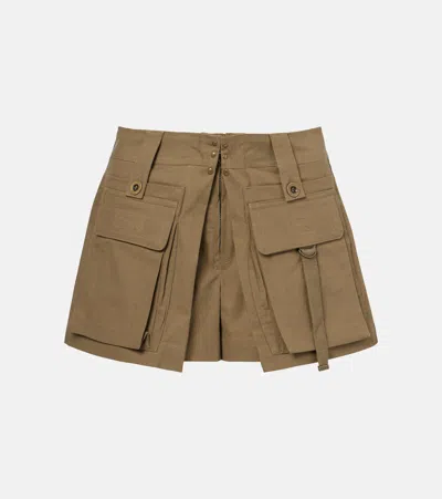Isabel Marant Barta Cargo Shorts Straps Multiple Pockets In Neutral