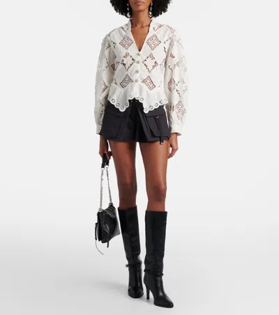 Isabel Marant Barta Cotton Straight-leg Shorts In Black