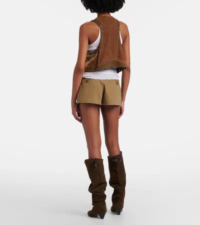 Isabel Marant Barta Cargo Shorts Straps Multiple Pockets In Neutral