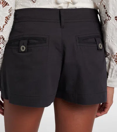 Isabel Marant Barta Cotton Straight-leg Shorts In Black