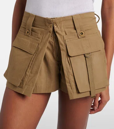 Isabel Marant Barta Cargo Shorts Straps Multiple Pockets In Neutral