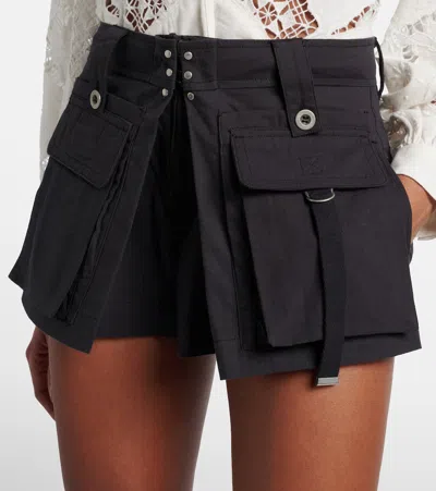Isabel Marant Barta Cotton Straight-leg Shorts In Black