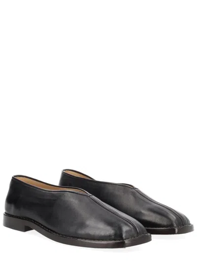 Lemaire 20mm Square-toe Piped Leather Loafers In Brown