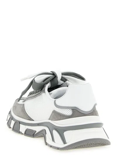 Dolce & Gabbana Dg Country Road Sneaker In Leather And Fabric In Gray