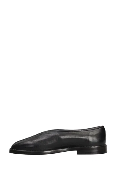 Lemaire 20mm Square-toe Piped Leather Loafers In Brown