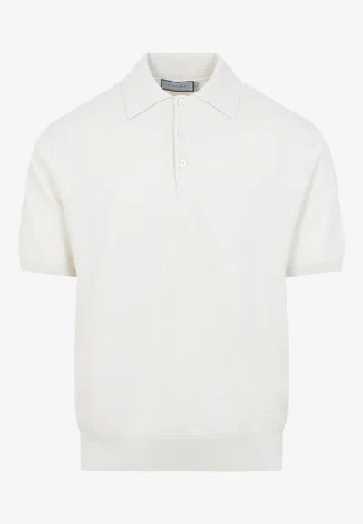 Canali Short-sleeved Cotton And Silk Regular Fit Polo Shirt In Neutral