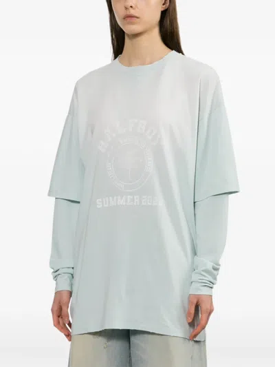 Halfboy Double Sleeves T-shirt In Blue