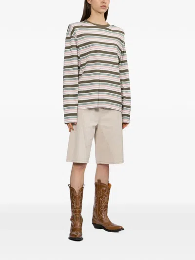 Halfboy Stripes Long Sleeves T-shirt In Multi