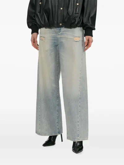 Halfboy Distressed Denim Trousers In Blue
