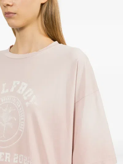 Halfboy Graphic-print Distressed T-shirt In Pink