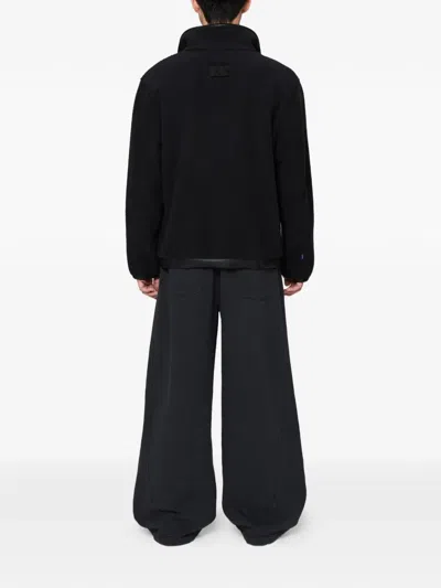 Off Duty Half Zip Crush Pullover In Black