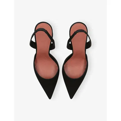 Amina Muaddi Holli 95 Sling Pointed-toe High-heeled Sandals In Black