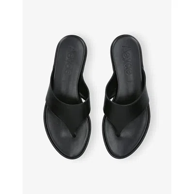 Aeyde Minimalist Wide Strap Toe Post Sandals In Black