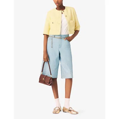 Maje Buttoned Pocket Blazer In Yellow