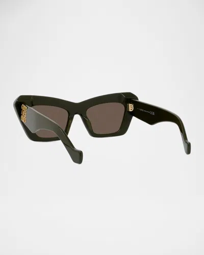 Loewe Anagram Acetate Cat-eye Sunglasses In Green