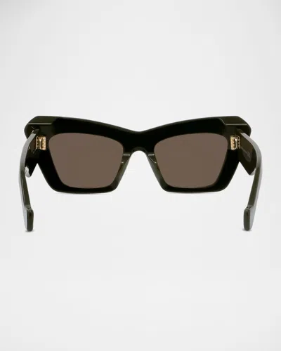 Loewe Anagram Acetate Cat-eye Sunglasses In Green