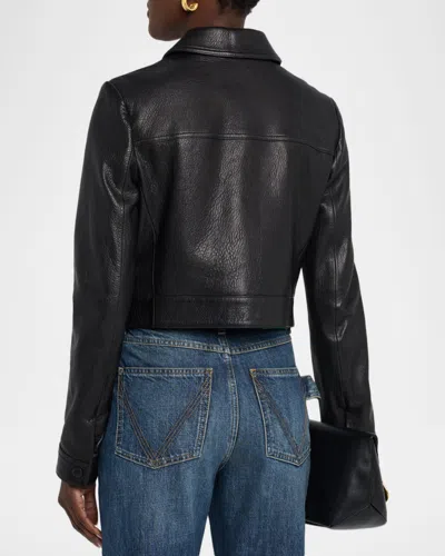 Frame The Small Leather Jacket In Black